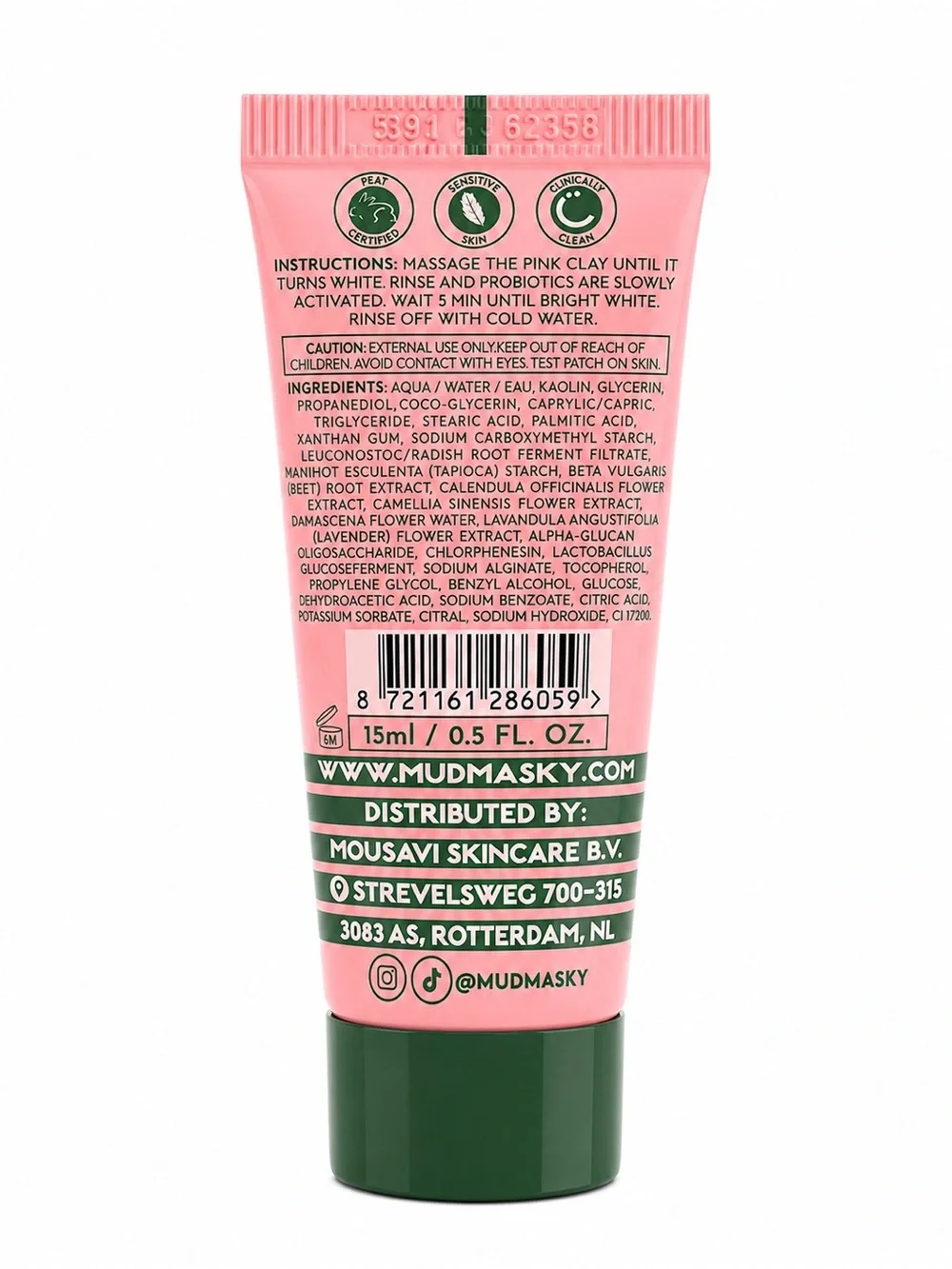 Mudmasky Pre + Probiotic Facial Mask Color Changing Clay (15 ml / 0.5 fl oz)